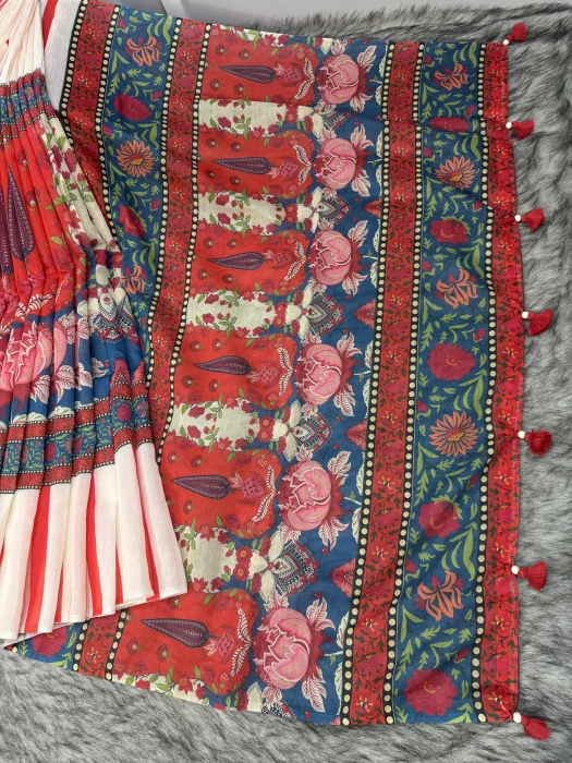 Semi Moslin Silk saree  TS-5058