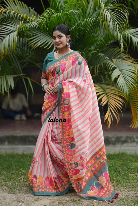 Semi Moslin Silk saree  TS-5047