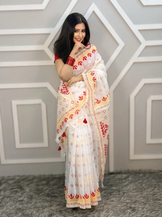 Halfsilk  Saree With  Blouse BS-8077