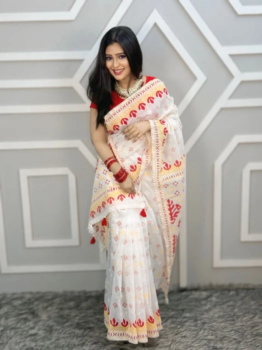 Halfsilk  Saree With  Blouse BS-8077