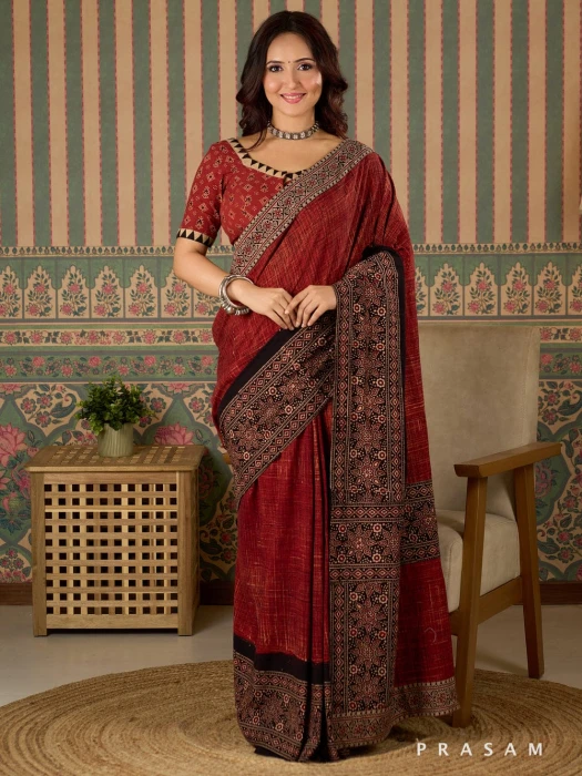 Blended Mixed Cotton Silk Saree TS - 7081