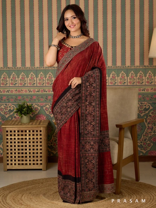 Blended Mixed Cotton Silk Saree TS - 7081