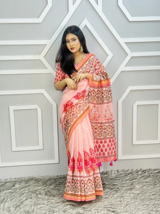 Semi Moslin Silk saree  TS-6061