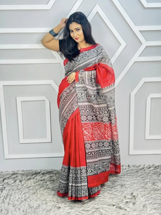 Semi Moslin Silk saree  TS-7080
