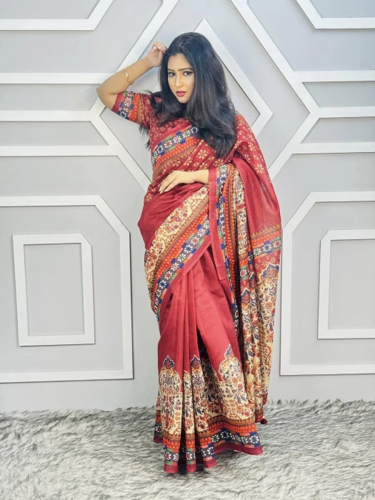 Semi Moslin Silk saree  TS-5055