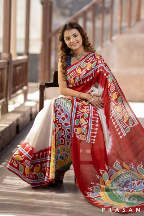 Semi Moslin Silk saree  TS-5023