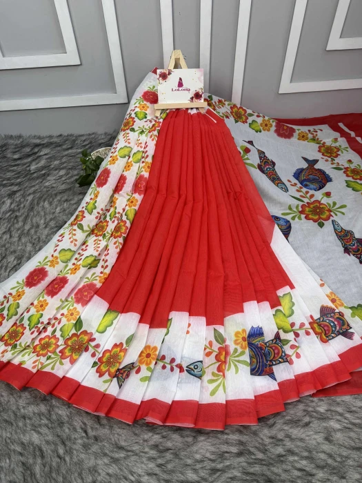 Semi Moslin Silk saree  TS-5072