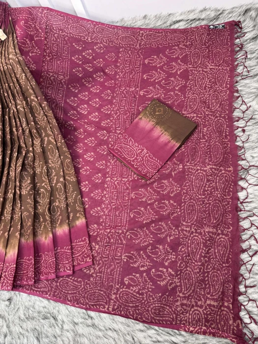 প্রিমিয়াম কটন বাটিক শাড়ি Code-PK-3101