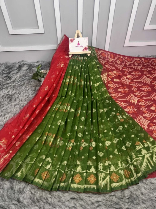 টেনসেল জরি জামদানী শাড়ি Code-Jm-4105