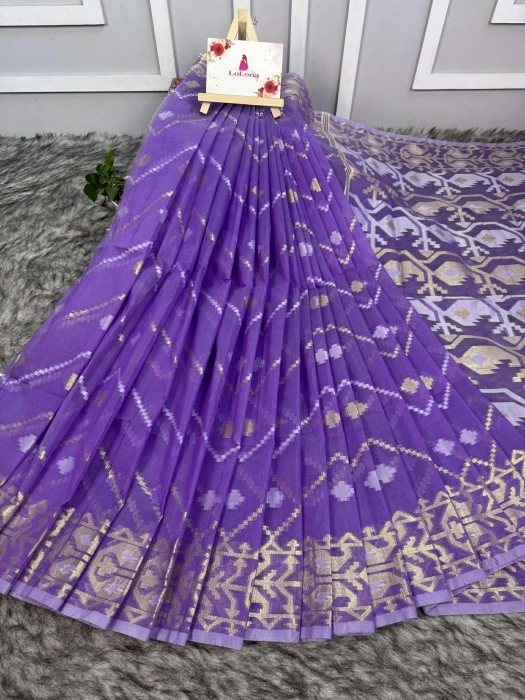 টেনসেল জরি জামদানী শাড়ি Code-Jm-4109