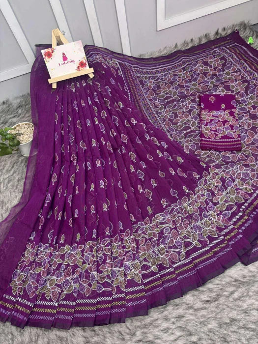 Halfsilk  Saree With  Blouse BS-8101