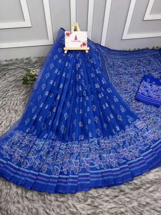 Halfsilk  Saree With  Blouse BS-8102