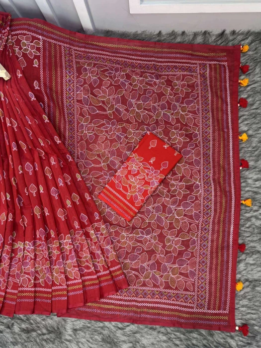 Halfsilk  Saree With  Blouse BS-8103
