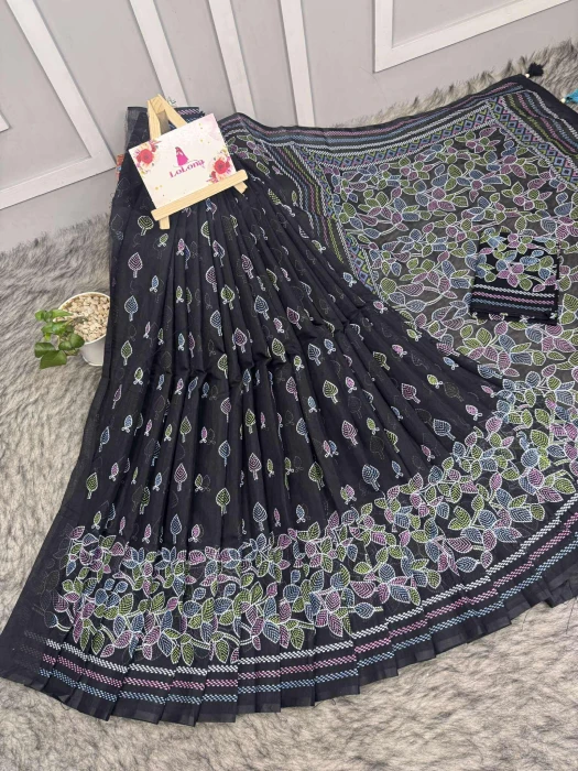 Halfsilk  Saree With  Blouse BS-8105
