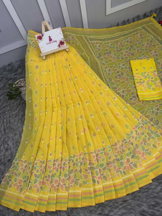 Halfsilk  Saree With  Blouse BS-8107