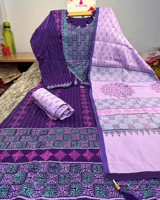 Cotton Ready Three Pcs Code-1001